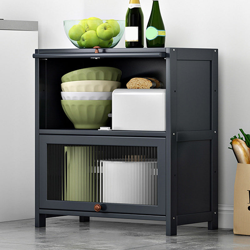 Contemporary Black Buffet Server Bamboo Dining Server for Kitchen Clearhalo 'buffet_sideboard' 'Buffets & Sideboards' 'furn' 'furn_buffet_sideboard' 'Furniture' 'Kitchen & Dining Furniture' 6139114