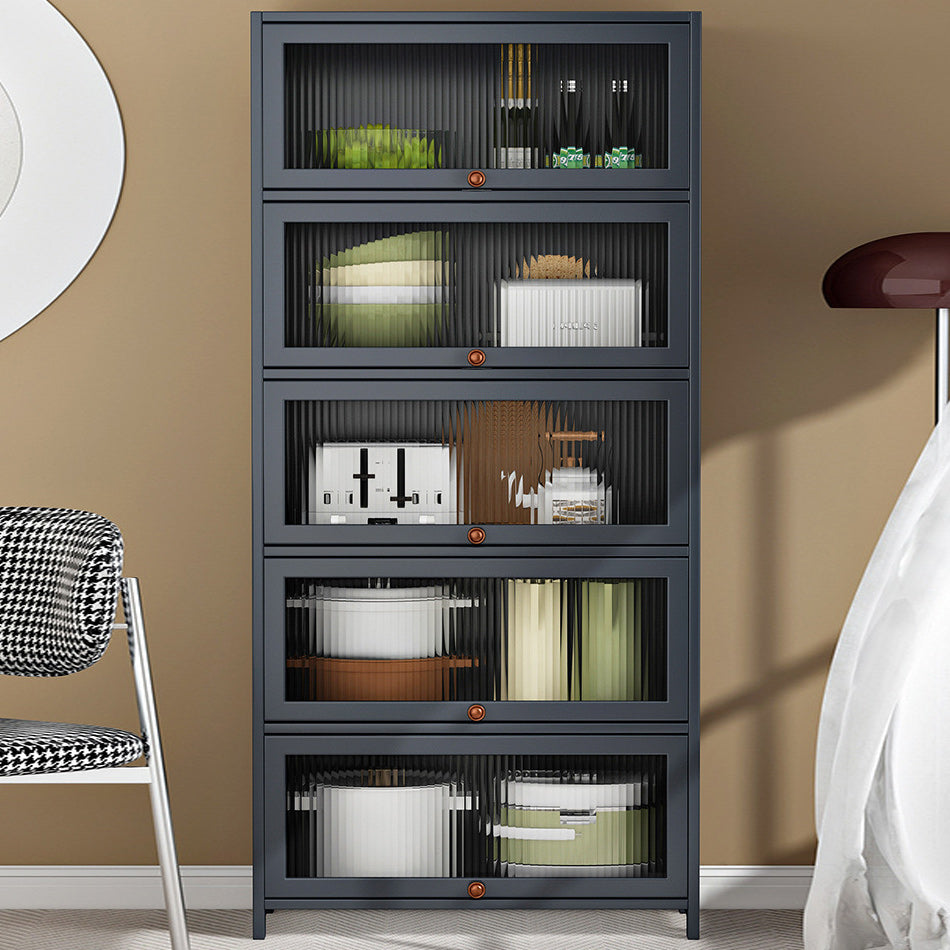 Contemporary Black Buffet Server Bamboo Dining Server for Kitchen Clearhalo 'buffet_sideboard' 'Buffets & Sideboards' 'furn' 'furn_buffet_sideboard' 'Furniture' 'Kitchen & Dining Furniture' 6139115