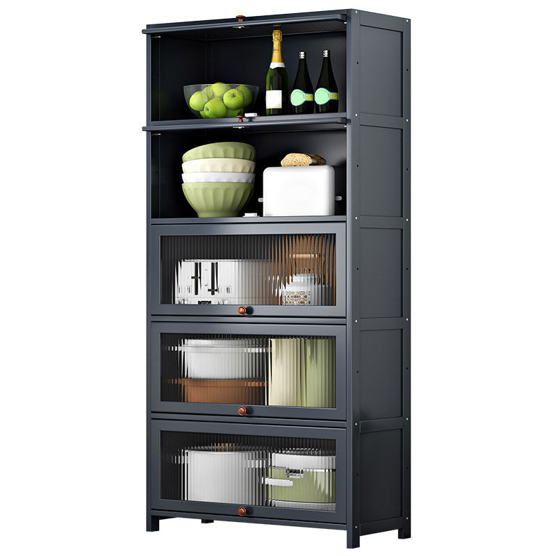 Contemporary Black Buffet Server Bamboo Dining Server for Kitchen Clearhalo 'buffet_sideboard' 'Buffets & Sideboards' 'furn' 'furn_buffet_sideboard' 'Furniture' 'Kitchen & Dining Furniture' 6139120