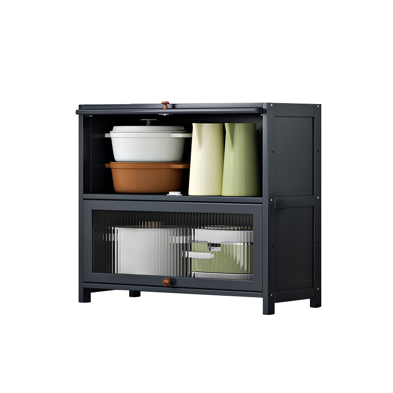 Contemporary Black Buffet Server Bamboo Dining Server for Kitchen 31.5"L x 12.6"W x 28.7"H Clearhalo 'buffet_sideboard' 'Buffets & Sideboards' 'furn' 'furn_buffet_sideboard' 'Furniture' 'Kitchen & Dining Furniture' 6139122
