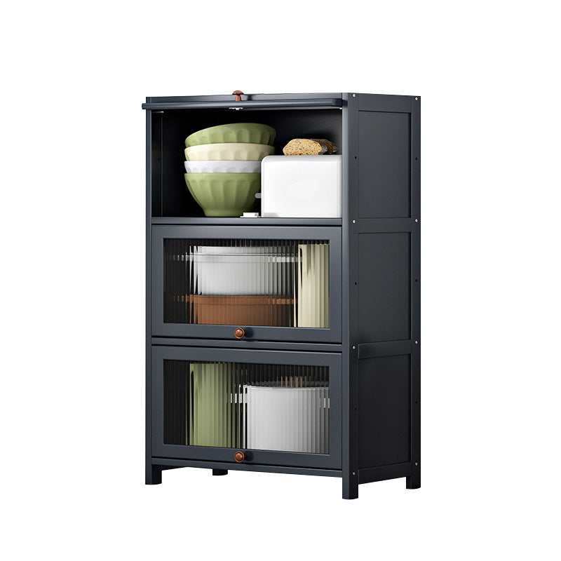 Contemporary Black Buffet Server Bamboo Dining Server for Kitchen 23.6"L x 12.6"W x 41.7"H Clearhalo 'buffet_sideboard' 'Buffets & Sideboards' 'furn' 'furn_buffet_sideboard' 'Furniture' 'Kitchen & Dining Furniture' 6139124
