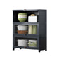 Contemporary Black Buffet Server Bamboo Dining Server for Kitchen 31.5"L x 12.6"W x 41.7"H Clearhalo 'buffet_sideboard' 'Buffets & Sideboards' 'furn' 'furn_buffet_sideboard' 'Furniture' 'Kitchen & Dining Furniture' 6139128