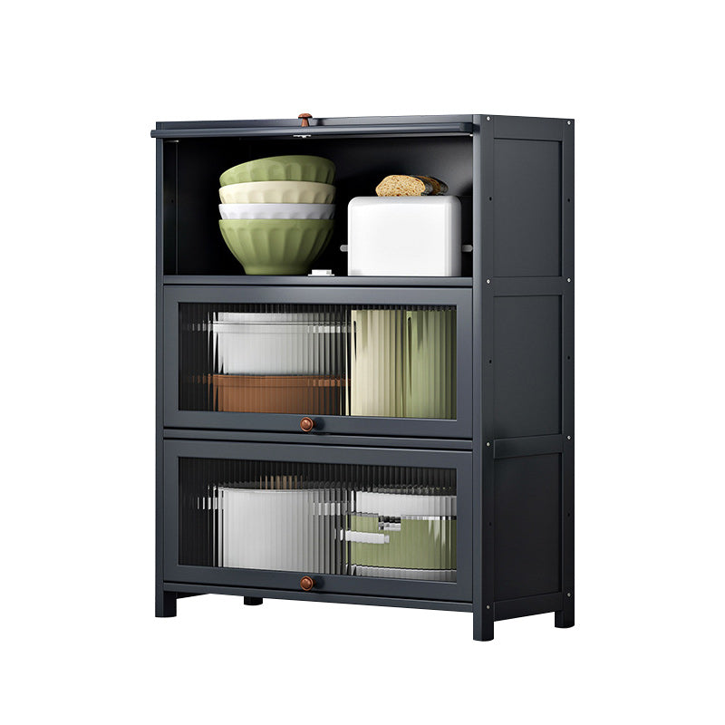 Contemporary Black Buffet Server Bamboo Dining Server for Kitchen 31.5"L x 12.6"W x 41.7"H Clearhalo 'buffet_sideboard' 'Buffets & Sideboards' 'furn' 'furn_buffet_sideboard' 'Furniture' 'Kitchen & Dining Furniture' 6139128