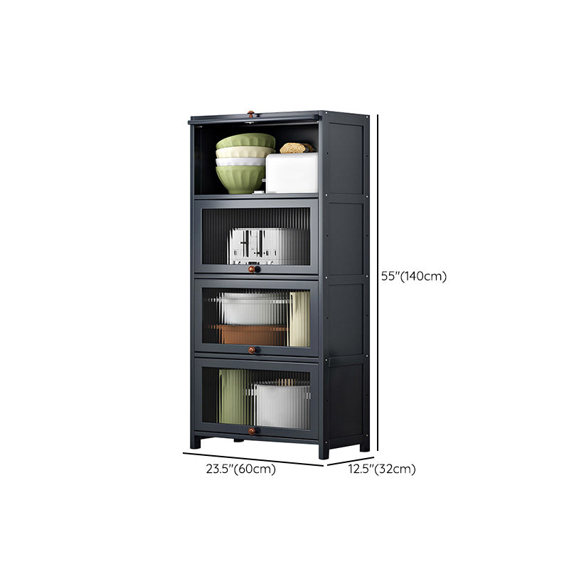 Contemporary Black Buffet Server Bamboo Dining Server for Kitchen Clearhalo 'buffet_sideboard' 'Buffets & Sideboards' 'furn' 'furn_buffet_sideboard' 'Furniture' 'Kitchen & Dining Furniture' 6139144