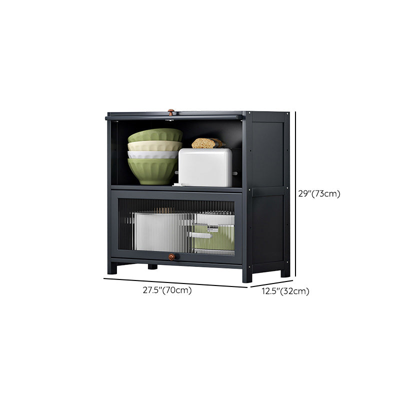 Contemporary Black Buffet Server Bamboo Dining Server for Kitchen Clearhalo 'buffet_sideboard' 'Buffets & Sideboards' 'furn' 'furn_buffet_sideboard' 'Furniture' 'Kitchen & Dining Furniture' 6139147