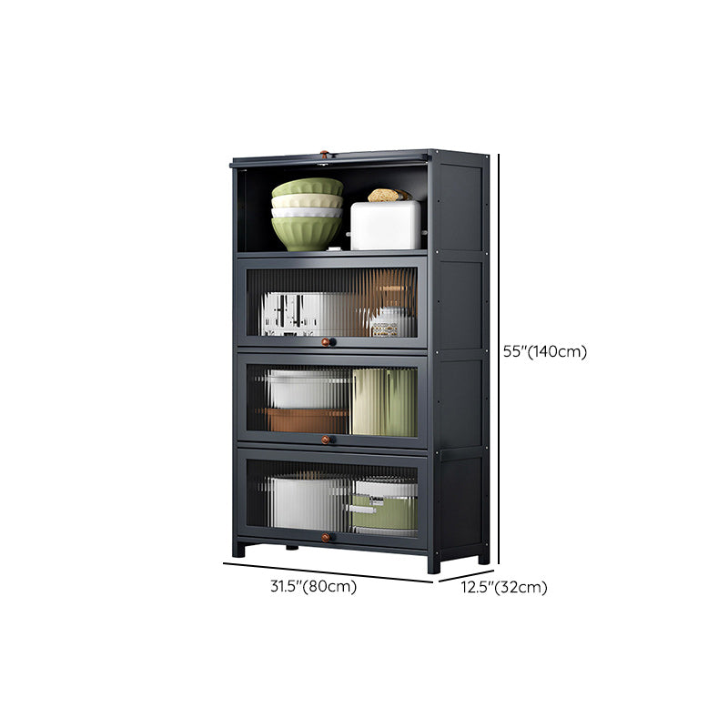 Contemporary Black Buffet Server Bamboo Dining Server for Kitchen Clearhalo 'buffet_sideboard' 'Buffets & Sideboards' 'furn' 'furn_buffet_sideboard' 'Furniture' 'Kitchen & Dining Furniture' 6139154