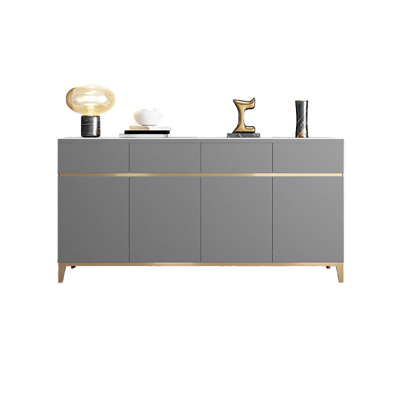 4 Drawer Buffet Sideboard Engineered Wood and Stone Sideboard Table Clearhalo 'buffet_sideboard' 'Buffets & Sideboards' 'furn' 'furn_buffet_sideboard' 'Furniture' 'Kitchen & Dining Furniture' 6139160