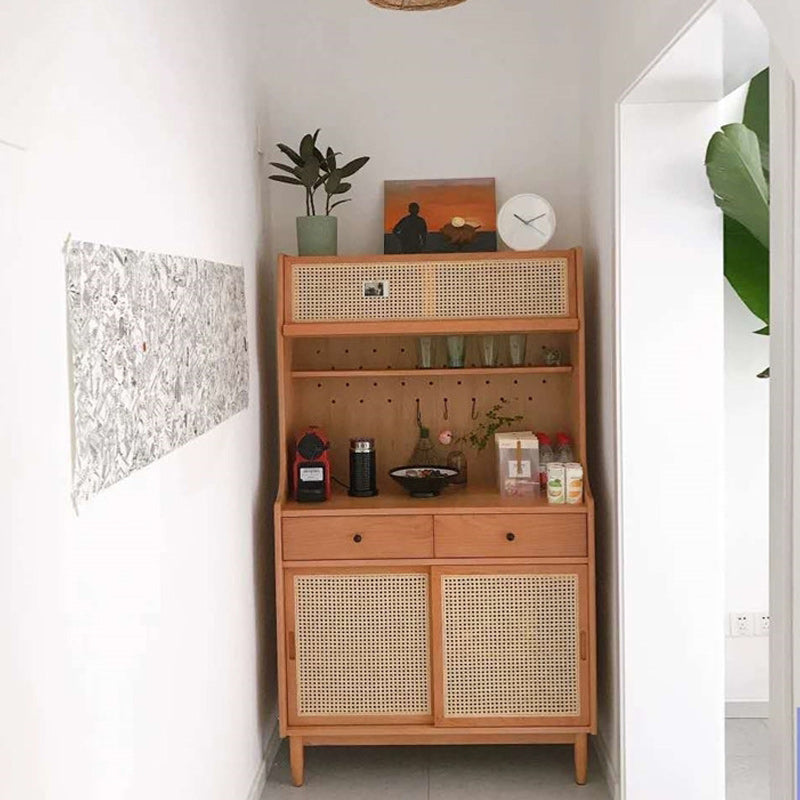 Servidor de buffet contemporáneo de comedor de madera sólida con cajones