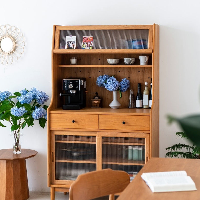 Servidor de buffet contemporáneo de comedor de madera sólida con cajones