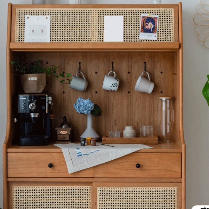 Servidor de buffet contemporáneo de comedor de madera sólida con cajones