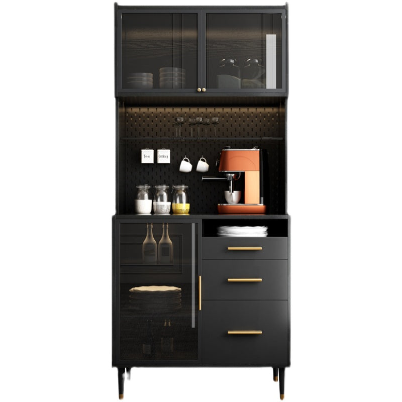 Black Engineered Wood Buffet Server with Drawers Modern Dining Server Clearhalo 'buffet_sideboard' 'Buffets & Sideboards' 'furn' 'furn_buffet_sideboard' 'Furniture' 'Kitchen & Dining Furniture' 6139203