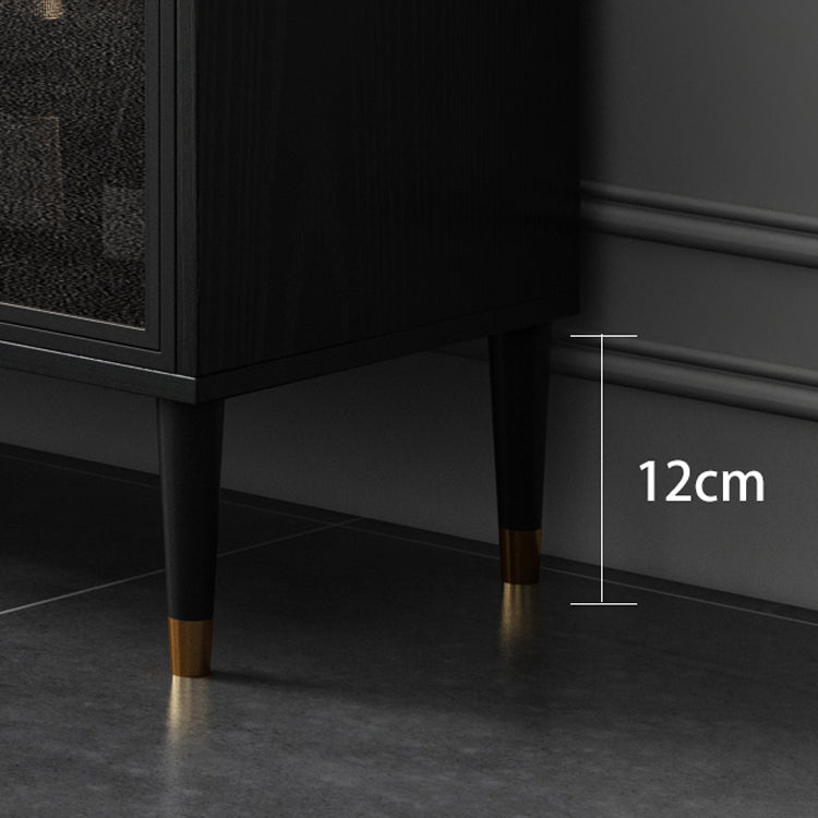 Black Engineered Wood Buffet Server with Drawers Modern Dining Server Clearhalo 'buffet_sideboard' 'Buffets & Sideboards' 'furn' 'furn_buffet_sideboard' 'Furniture' 'Kitchen & Dining Furniture' 6139205