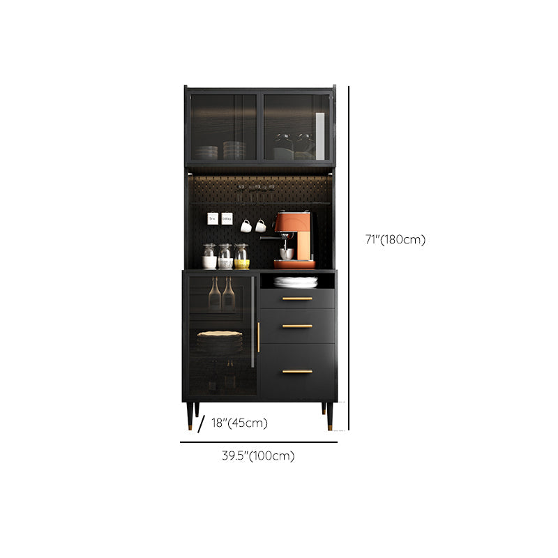 Black Engineered Wood Buffet Server with Drawers Modern Dining Server Clearhalo 'buffet_sideboard' 'Buffets & Sideboards' 'furn' 'furn_buffet_sideboard' 'Furniture' 'Kitchen & Dining Furniture' 6139210