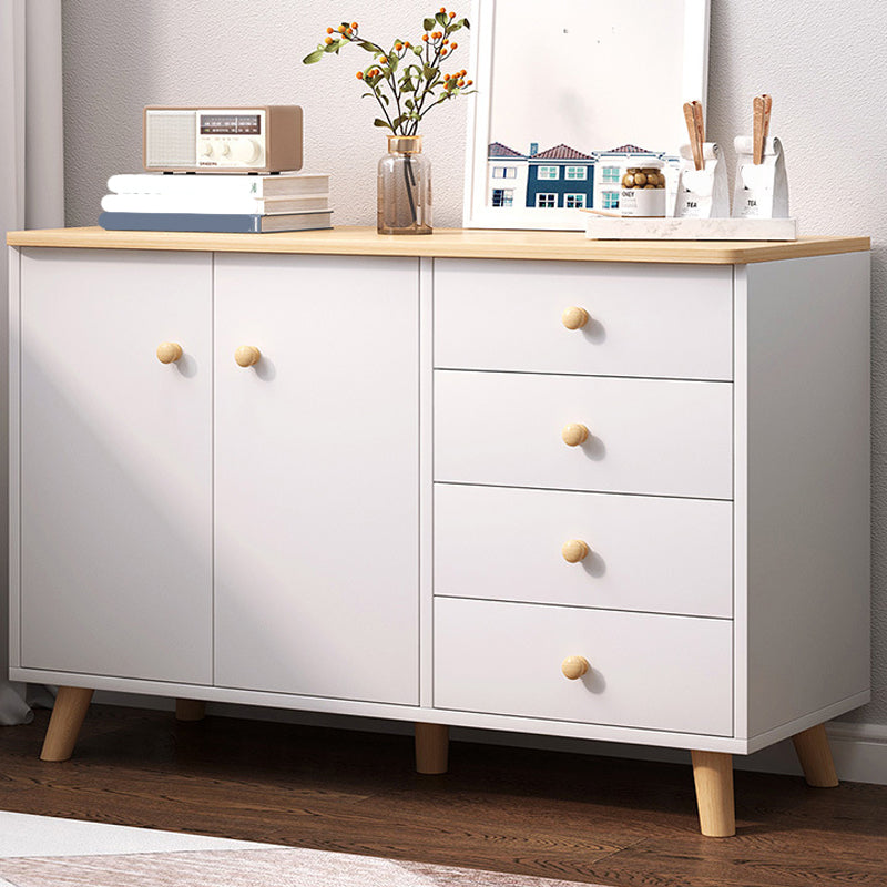 Modern Buffet Server Engineered Wood Dining Server for Kitchen 39"L x 13"W x 29"H White Clearhalo 'buffet_sideboard' 'Buffets & Sideboards' 'furn' 'furn_buffet_sideboard' 'Furniture' 'Kitchen & Dining Furniture' 6139214