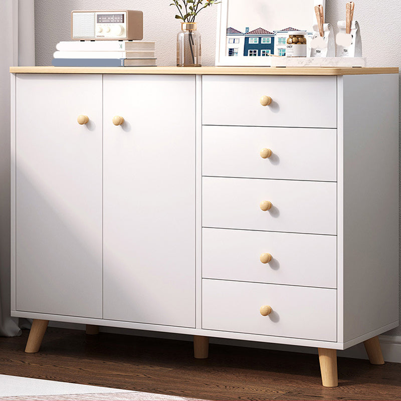 Modern Buffet Server Engineered Wood Dining Server for Kitchen 39"L x 13"W x 35"H White Clearhalo 'buffet_sideboard' 'Buffets & Sideboards' 'furn' 'furn_buffet_sideboard' 'Furniture' 'Kitchen & Dining Furniture' 6139218