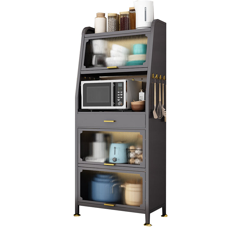 Server di pranzo in metallo contemporaneo server buffet nero per sala da pranzo