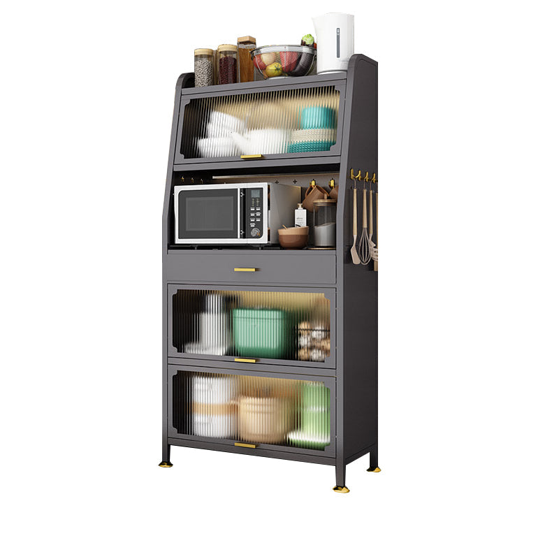 Server di pranzo in metallo contemporaneo server buffet nero per sala da pranzo