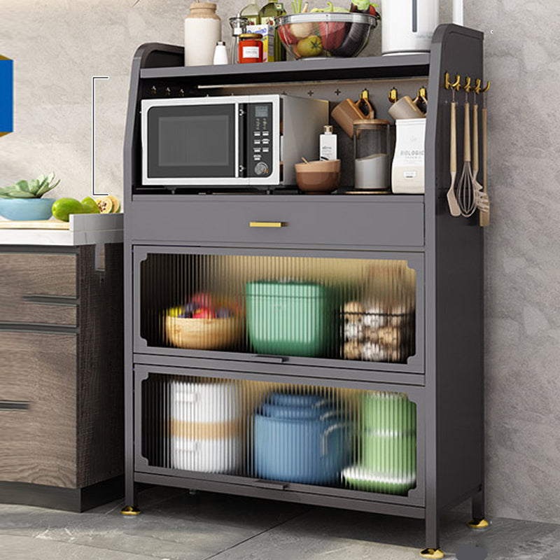 Server di pranzo in metallo contemporaneo server buffet nero per sala da pranzo