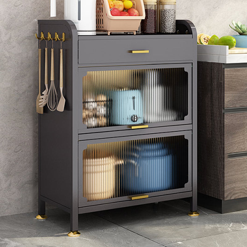 Server di pranzo in metallo contemporaneo server buffet nero per sala da pranzo