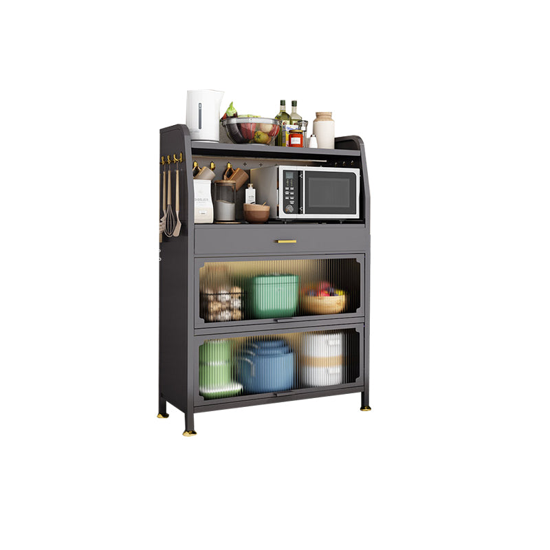 Server di pranzo in metallo contemporaneo server buffet nero per sala da pranzo