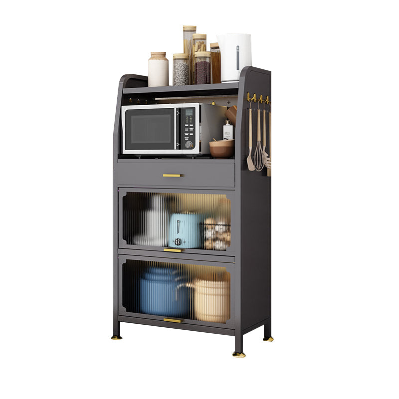 Server di pranzo in metallo contemporaneo server buffet nero per sala da pranzo