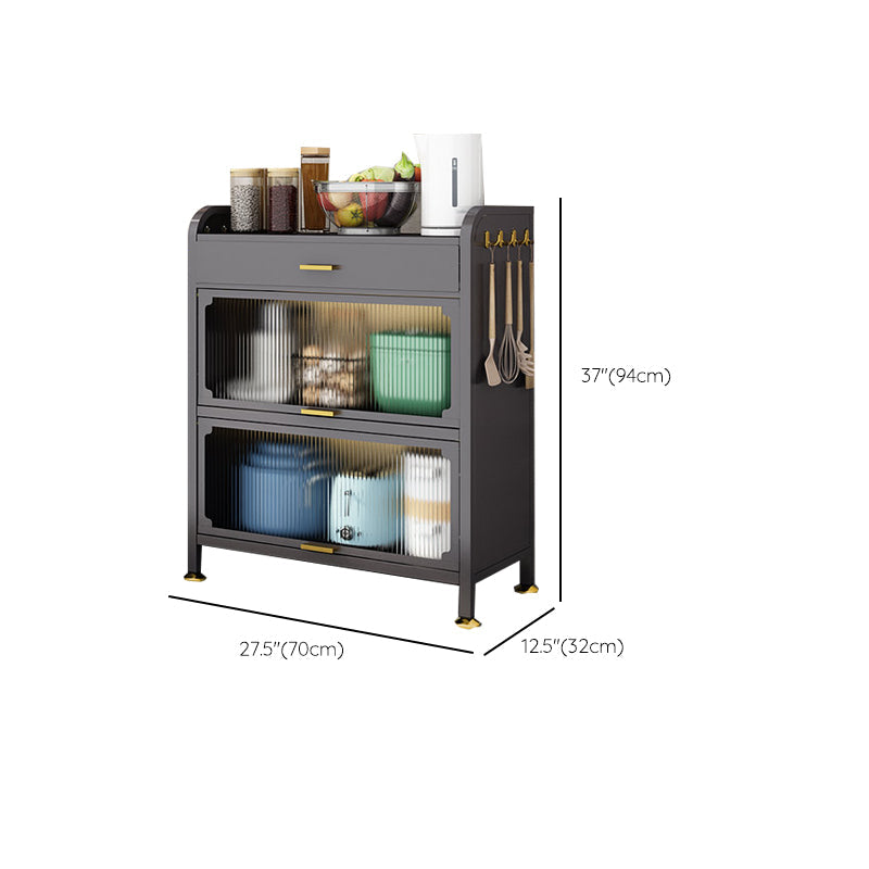 Server di pranzo in metallo contemporaneo server buffet nero per sala da pranzo