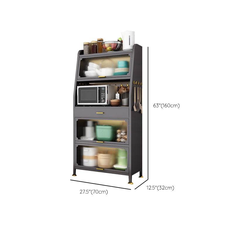 Server di pranzo in metallo contemporaneo server buffet nero per sala da pranzo