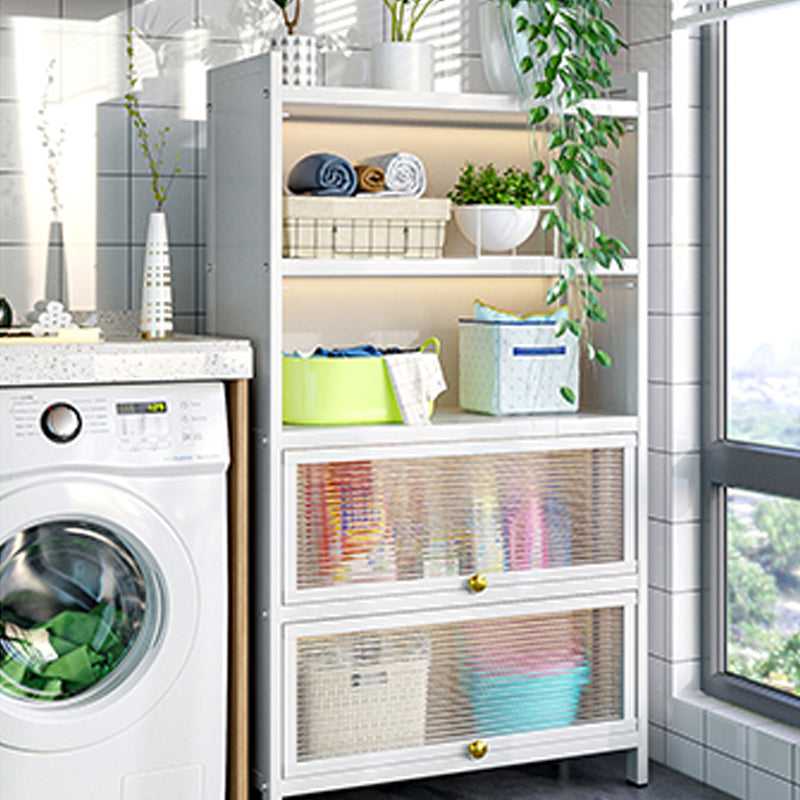 White Metal Buffet Server Modern Dining Server for Dining Room Clearhalo 'buffet_sideboard' 'Buffets & Sideboards' 'furn' 'furn_buffet_sideboard' 'Furniture' 'Kitchen & Dining Furniture' 6139285