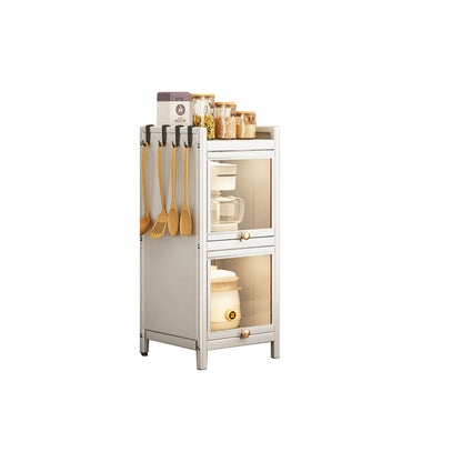 White Metal Buffet Server Modern Dining Server for Dining Room 13"L x 13"W x 31"H Clearhalo 'buffet_sideboard' 'Buffets & Sideboards' 'furn' 'furn_buffet_sideboard' 'Furniture' 'Kitchen & Dining Furniture' 6139286