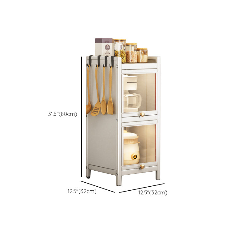 White Metal Buffet Server Modern Dining Server for Dining Room Clearhalo 'buffet_sideboard' 'Buffets & Sideboards' 'furn' 'furn_buffet_sideboard' 'Furniture' 'Kitchen & Dining Furniture' 6139289