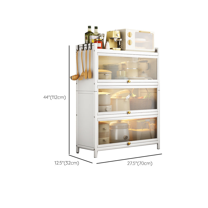 White Metal Buffet Server Modern Dining Server for Dining Room Clearhalo 'buffet_sideboard' 'Buffets & Sideboards' 'furn' 'furn_buffet_sideboard' 'Furniture' 'Kitchen & Dining Furniture' 6139299