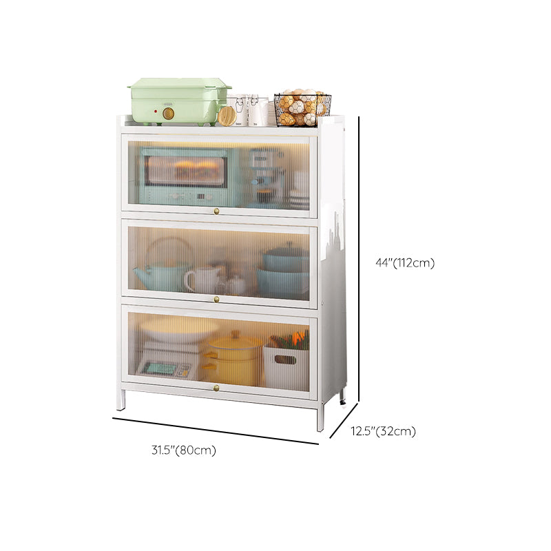 White Metal Buffet Server Modern Dining Server for Dining Room Clearhalo 'buffet_sideboard' 'Buffets & Sideboards' 'furn' 'furn_buffet_sideboard' 'Furniture' 'Kitchen & Dining Furniture' 6139302