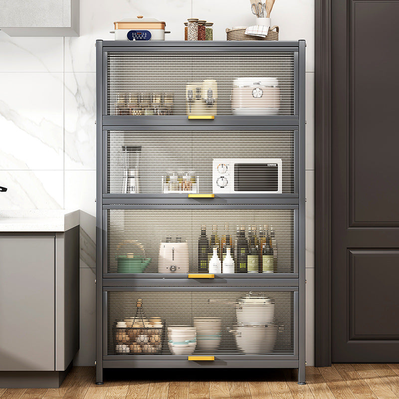 Serveur de restauration en métal et en plastique serveur de buffet noir contemporain