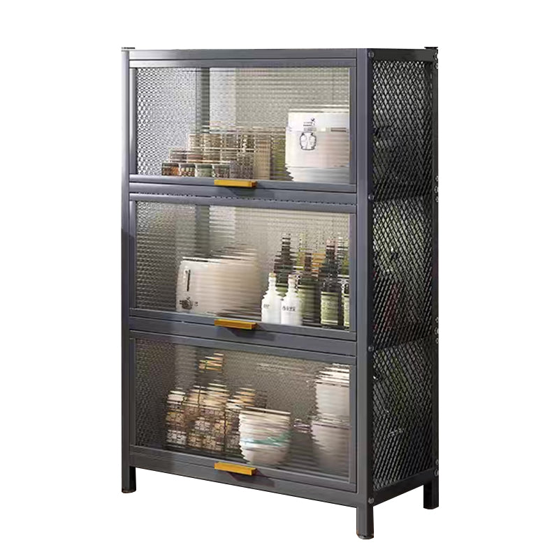 Serveur de restauration en métal et en plastique serveur de buffet noir contemporain