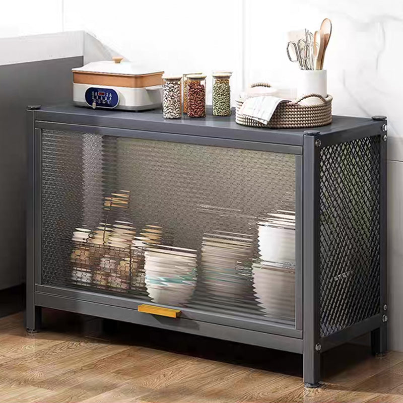 Serveur de restauration en métal et en plastique serveur de buffet noir contemporain