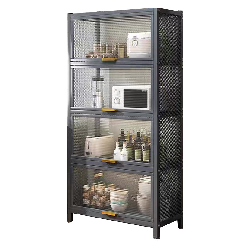 Serveur de restauration en métal et en plastique serveur de buffet noir contemporain