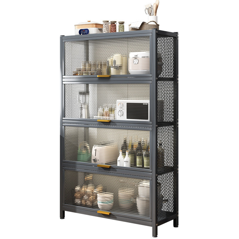 Serveur de restauration en métal et en plastique serveur de buffet noir contemporain