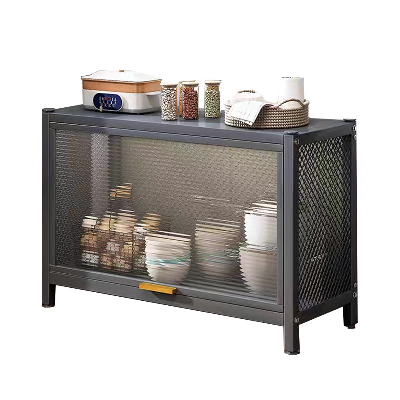 Serveur de restauration en métal et en plastique serveur de buffet noir contemporain