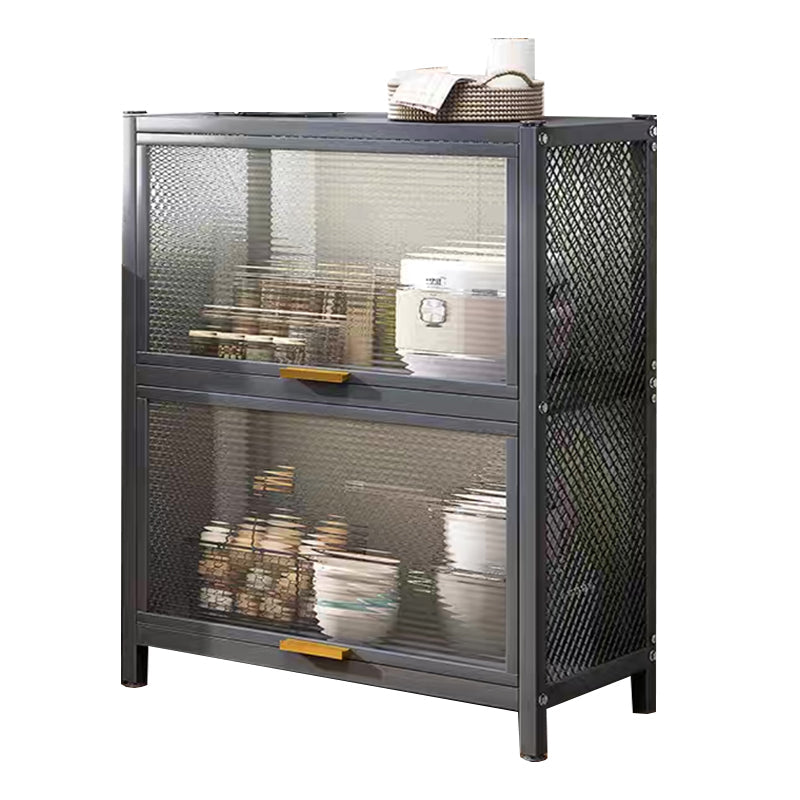 Serveur de restauration en métal et en plastique serveur de buffet noir contemporain