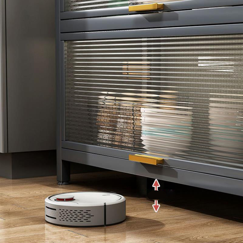 Serveur de restauration en métal et en plastique serveur de buffet noir contemporain