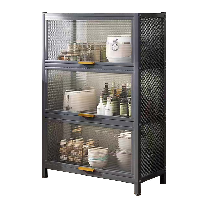 Serveur de restauration en métal et en plastique serveur de buffet noir contemporain