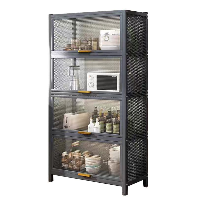 Serveur de restauration en métal et en plastique serveur de buffet noir contemporain