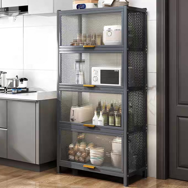 Serveur de restauration en métal et en plastique serveur de buffet noir contemporain