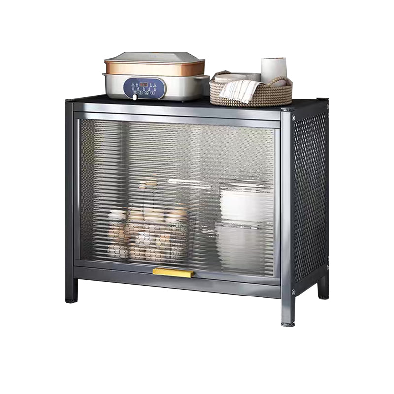 Serveur de restauration en métal et en plastique serveur de buffet noir contemporain