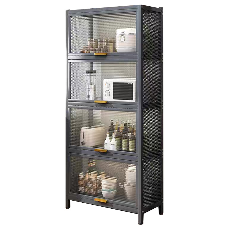 Serveur de restauration en métal et en plastique serveur de buffet noir contemporain