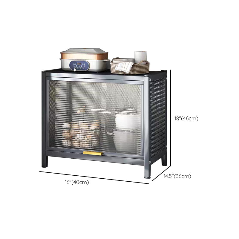 Serveur de restauration en métal et en plastique serveur de buffet noir contemporain