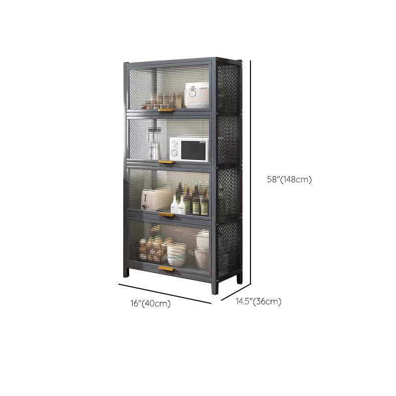 Serveur de restauration en métal et en plastique serveur de buffet noir contemporain