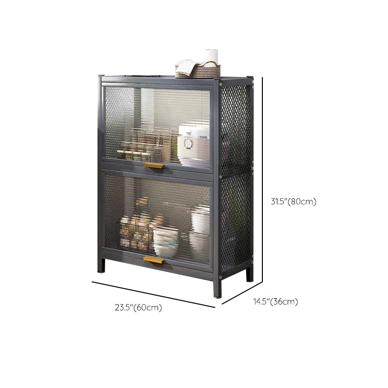 Serveur de restauration en métal et en plastique serveur de buffet noir contemporain