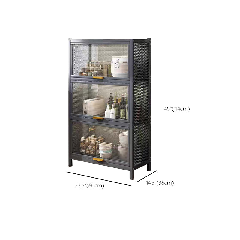 Serveur de restauration en métal et en plastique serveur de buffet noir contemporain