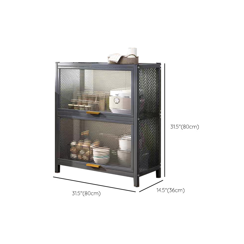 Serveur de restauration en métal et en plastique serveur de buffet noir contemporain